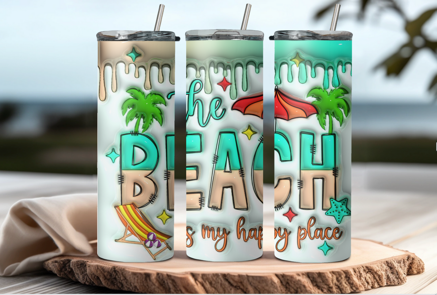 The Beach Is My Happy Place 20oz Tumbler