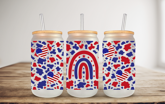 Patriotic 16oz Libbey Glass