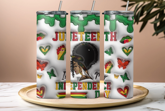 Juneteenth 3D puff 20oz Tumbler