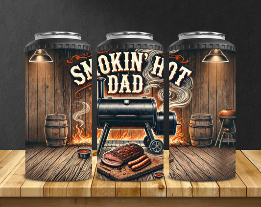 16oz Smoking Hot Dad Can Cooler